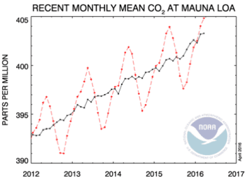 As measured by the US government at their Hawaii research centre